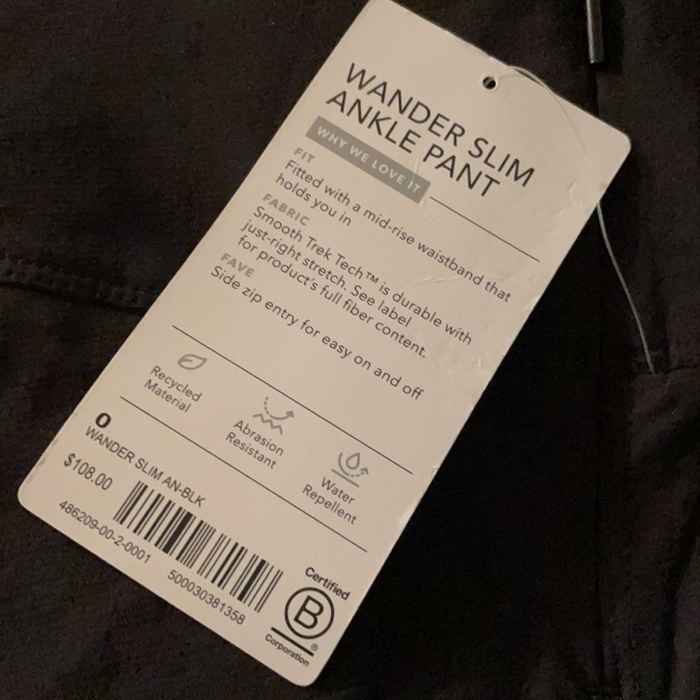 Athleta Wander Slim Ankle Pant Black NWT - Picture 10 of 10